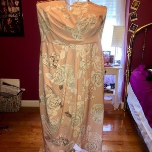 Strapless Floral Dress